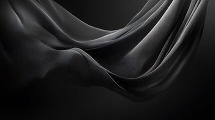 Aufkleber - Abstract Monochrome Textile Waves - Elegant dark and minimalist background