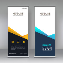 Fototapete - Vertical banner stand template design. can use for brochure flyer, covers ,infographics ,vector abstract geometric background, modern x-banner and flag-banner advertising design element