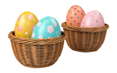 Wall Mural - PNG Easter eggs in wicker baskets easter easter eggs celebration.