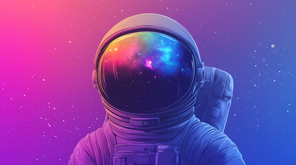 Wall Mural - visual representation vibrant astronaut