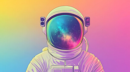 Wall Mural - visual representation vibrant astronaut