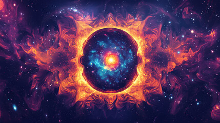Wall Mural - visual representation vibrant astronaut