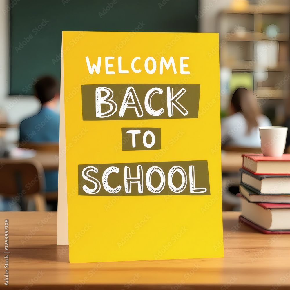 Welcome Back To School Placed On A Wooden Table Set Against A welcome-back-to-school-placed-on-a-wooden-table-set-against-a