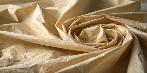 Poster - A roll of tan fabric with a spiral pattern