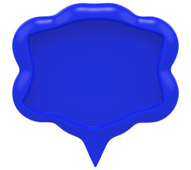 Poster - 3d cloud Shape chat social media notification blue empty Cloud Shaped icon isolated transparent background 3D rendering