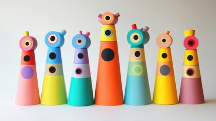 Poster - A cheerful and colorful toy made from recycled materials, combining playful design and vibrant colors to highlight the joy of sustainable creativity.