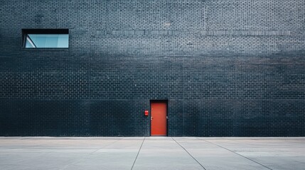 Poster - A clean and minimalist close-up of a black brick wall featuring uniform rectangular tiles, evoking a modern, industrial design style.