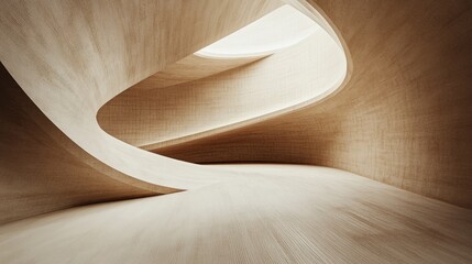 Poster - A composition of curved shapes interwoven in a minimalist style, creating a visually smooth and serene aesthetic.
