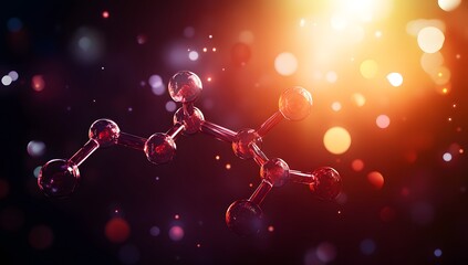 Aufkleber - Molecular Structure in Dark Bokeh Background