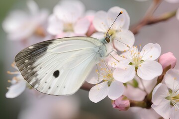 Sticker - butterfly on a flower