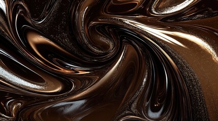Aufkleber - A rich, glistening swirl of chocolate, smooth and creamy, capturing its perfection and beauty as it cascades with indulgent allure.