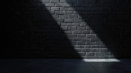 Aufkleber - A shot of a sleek black brick wall with evenly spaced rectangular tiles, showcasing modern minimalism and an industrial design aesthetic.