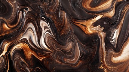 Aufkleber - A stunning visual of rich chocolate swirling, showcasing the silky, glossy finish that emphasizes its velvety, smooth perfection.