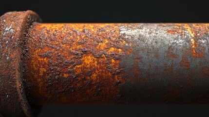 Aufkleber - An industrial close-up of a rusty metal pipe fitting, illustrating corrosion, wear, and the aging process of essential plumbing components.