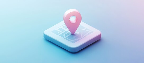 Wall Mural - 3d map marker on pastel background