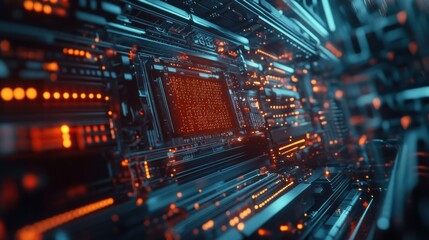 Aufkleber - Abstract view of a futuristic circuit board design
