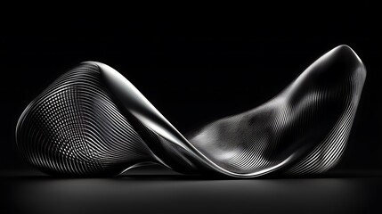 Poster - Sculptural Abstract Form in Monochrome: A Study in Light and Shadow