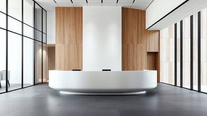 Wall Mural - Modern Reception Area with White Desk