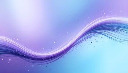 Aufkleber - Abstract Digital Wave Line in Gradient Purple and Blue Background