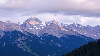  Majestic Alpine Mountain Range at Sunset