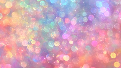 Poster - Pastel rainbow bokeh background