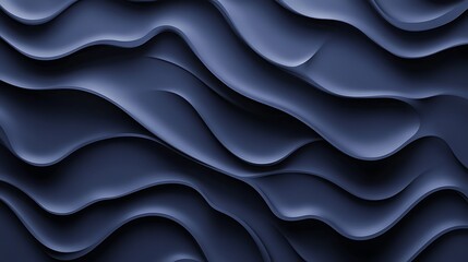 Poster - Abstract Navy Blue Waves: A 3D Rendered Textured Background