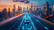 © Zoluck Dezigner - Futuristic Self-Driving Electric Vehicles on Smart Highway