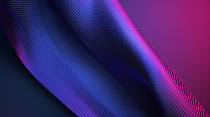 Poster - Abstract wave of vibrant purple and blue fabric flowing against a dark gradient background