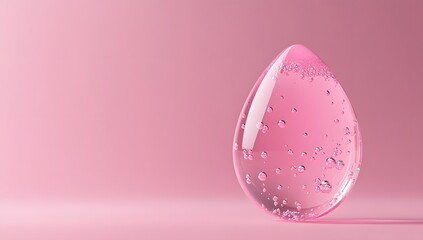 Poster - Pink Glass Droplet on Pink Background
