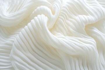 Wall Mural - elegant white textured fabric with graceful flowing ridges