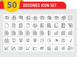 Poster - Business line icons collection. Editable stroke line vectors. Small user interface line icon symbols for apps and websites