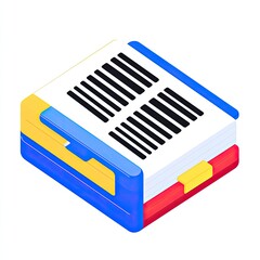 Aufkleber - Colorful isometric barcode document
