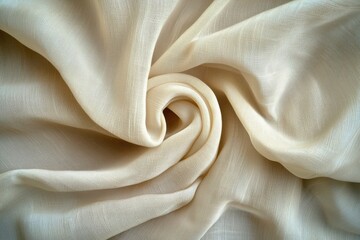 Wall Mural - soft beige fabric with textured pattern in elegant swirl design