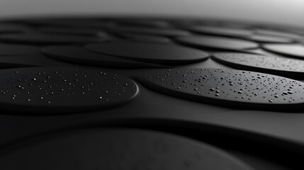 Poster - Abstract Black and White Water Droplets on Smooth Surface