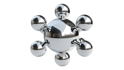 Poster - Polished Metal Molecular Structure Isolated