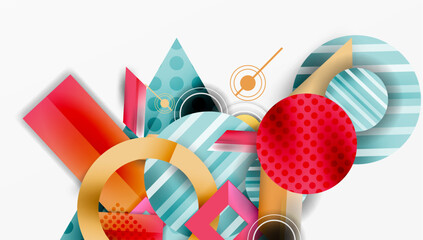 Aufkleber - Abstract design with layered geometric shapes