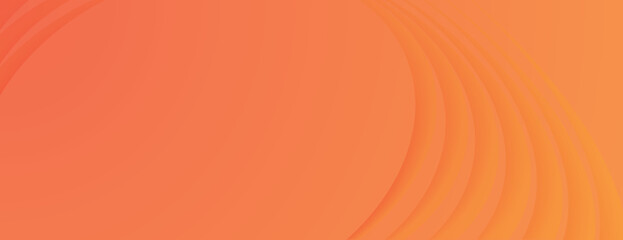 Wall Mural - Abstract orange background with smooth, curved lines. The background is vibrant orange, creating a dynamic and warm background effect. Abstract minimal curved layered texture background vector