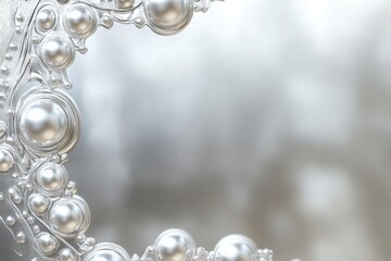 Canvas Print - Elegant design features ornate silver spheres on a blurred background