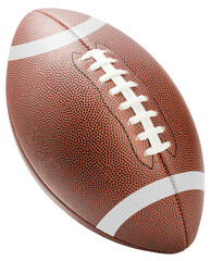 Wall Mural - American football ball isolated on white background, Leather American football ball sports equipment on white PNG FILE.