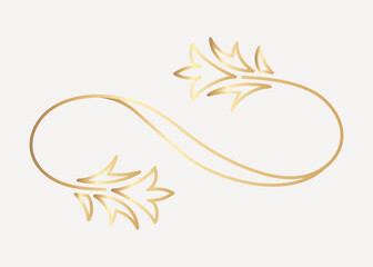 Wall Mural - elegant gold floral design, hand drawn vector