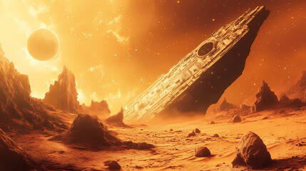 Wall Mural - game space background alien planet landscape
