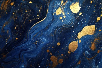 Wall Mural - Blue marble gold background decorative abstract.