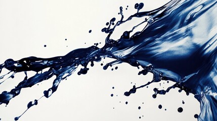 Wall Mural - fluid navy blue watercolor splash - abstract creativity and artistic expression on white background