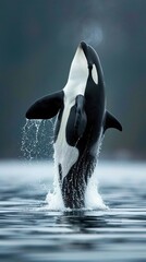 Wall Mural - Full body of orca wildlife animal mammal.