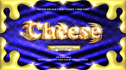 Poster - Luxury Cheese 3D Rendering text effect style