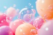 © Vari M - Abstract white bubbles, colorful design, 3d render, Generative AI