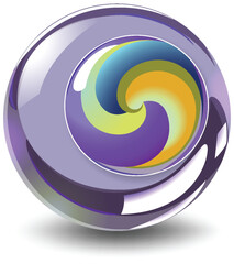 Wall Mural - Colorful Swirl in Glossy Sphere