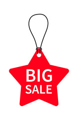 Aufkleber - Red sale labels. Realistic price tags mockups. Vector hanging tag set