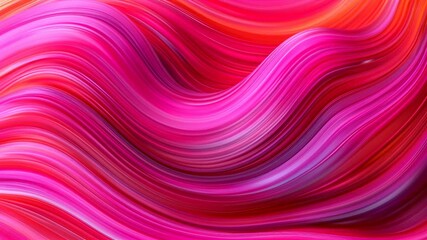 Poster - Vivid abstract waves flowing in dynamic pink and red patterns