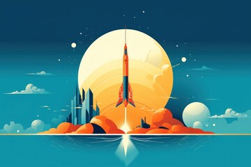 Wall Mural - rocket sky outdoors graphics.